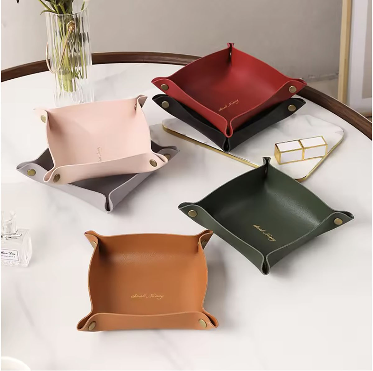 Token Tray Organizer - Bandeja de armazenamento de couro estilo