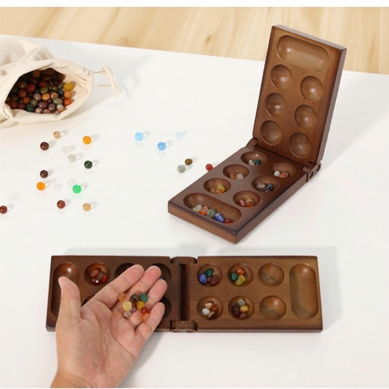 Board Game Fun - Conjunto de xadrez africano mancala antigo,
