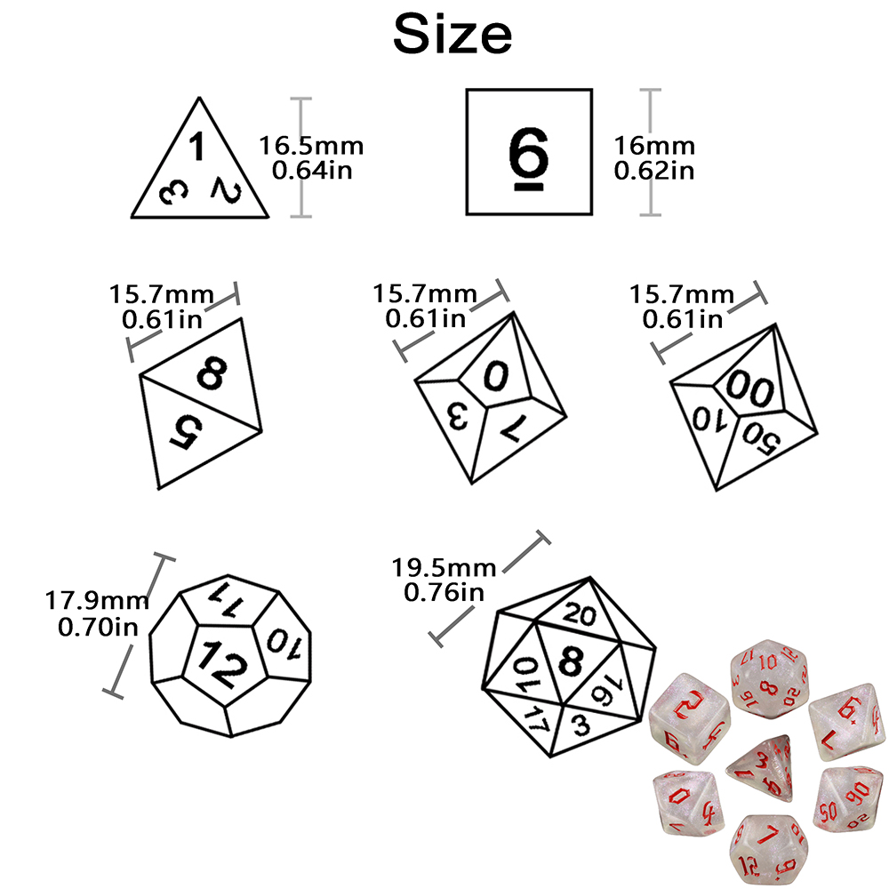 Glitter polyhedral dice conjun - Board Game Font avaliação e preço